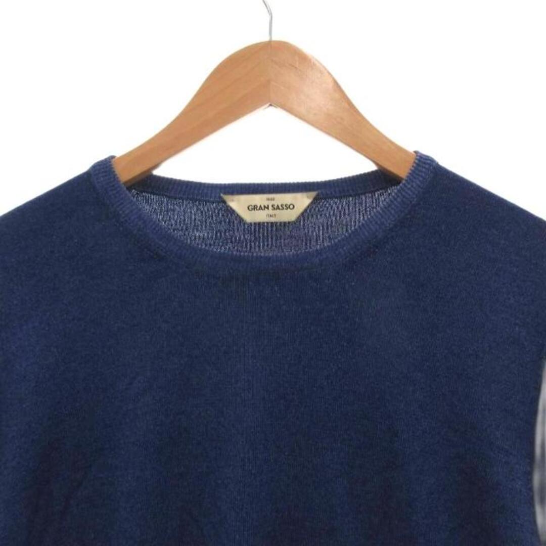 グランサッソ GRAN SASSO ニット セーター ウール 50 青 ブルーの通販