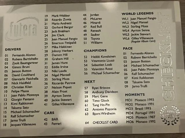 CARDS FUTERA GRAND PRIX - Brinquedos e Jogos - Cassino, Rio Grande