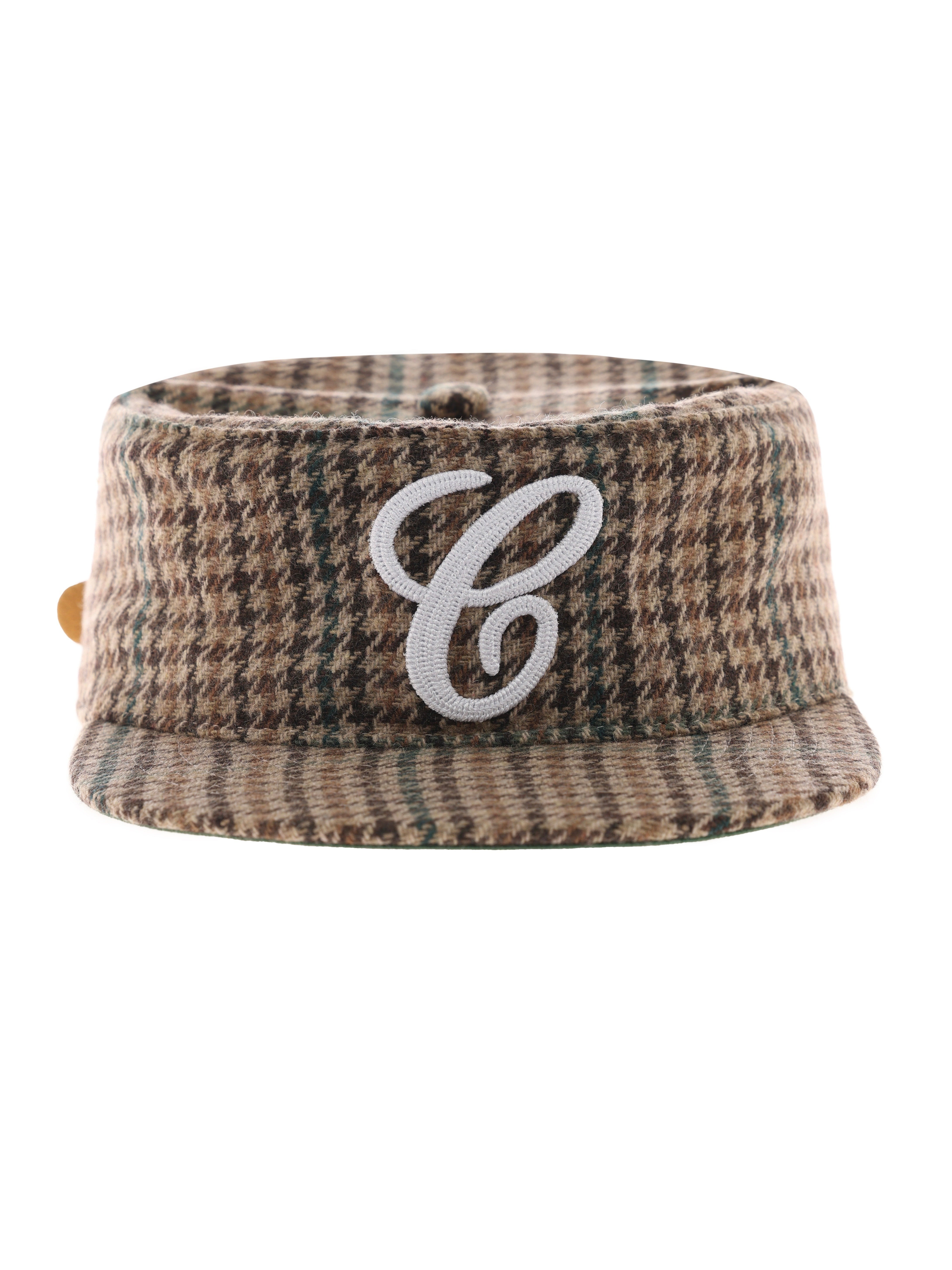 6cRAyon Pillbox Cap Houndstooth