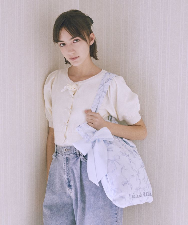 一部店舗限定》リボン柄ダブルリボントートバッグ/Maison de FLEUR