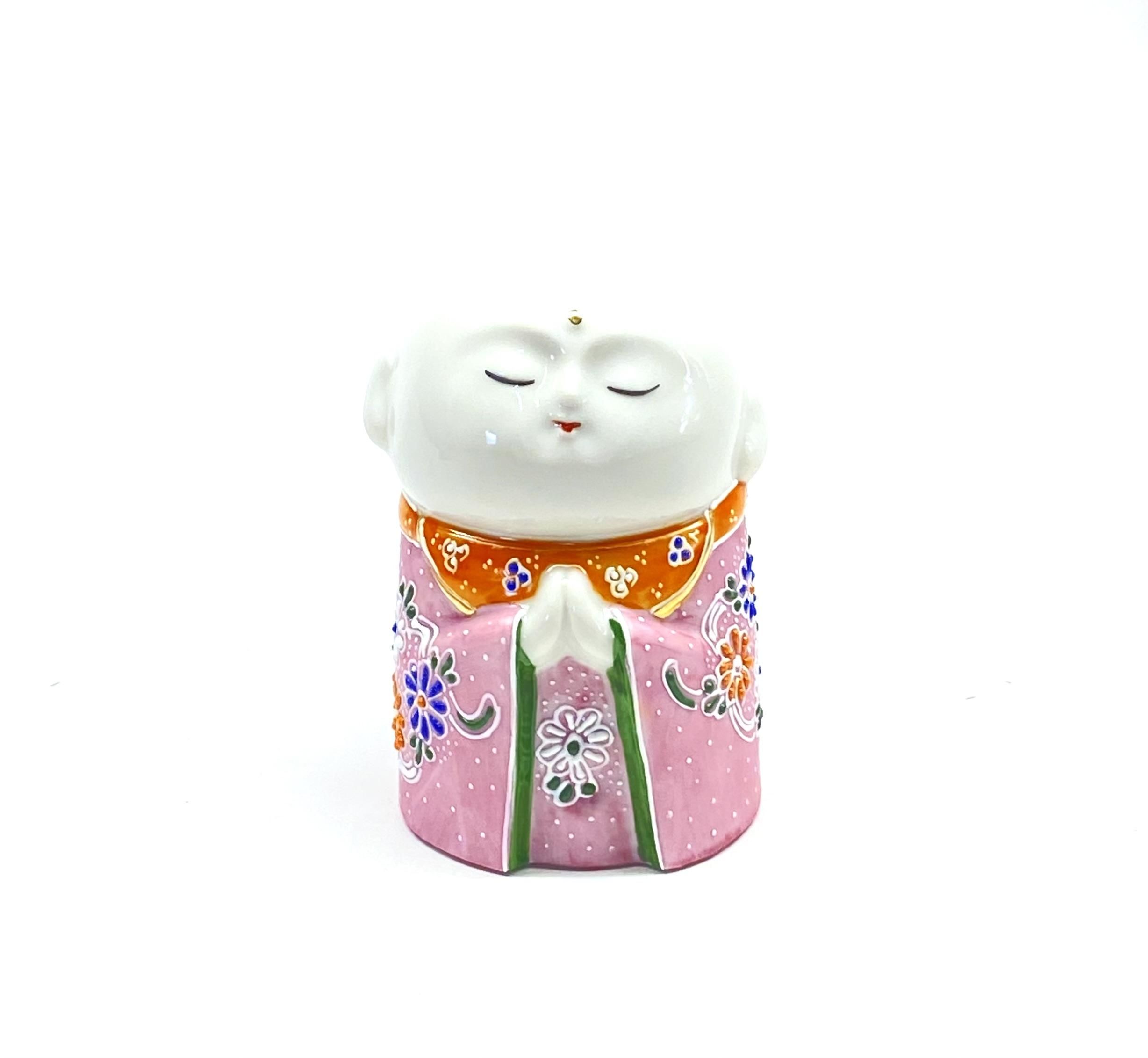 九谷焼 獅子 唐獅子 剣獅子 幸運 置物 デコ盛 茶 6号-百華園