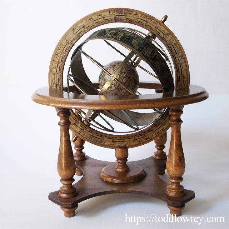 デスクトップの天球 / Vintage Armillary Sphere - Todd Lowrey Antiques