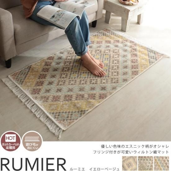 ベルギー製ウィルトン織が可愛い♪繊細で優美な色柄の玄関マット