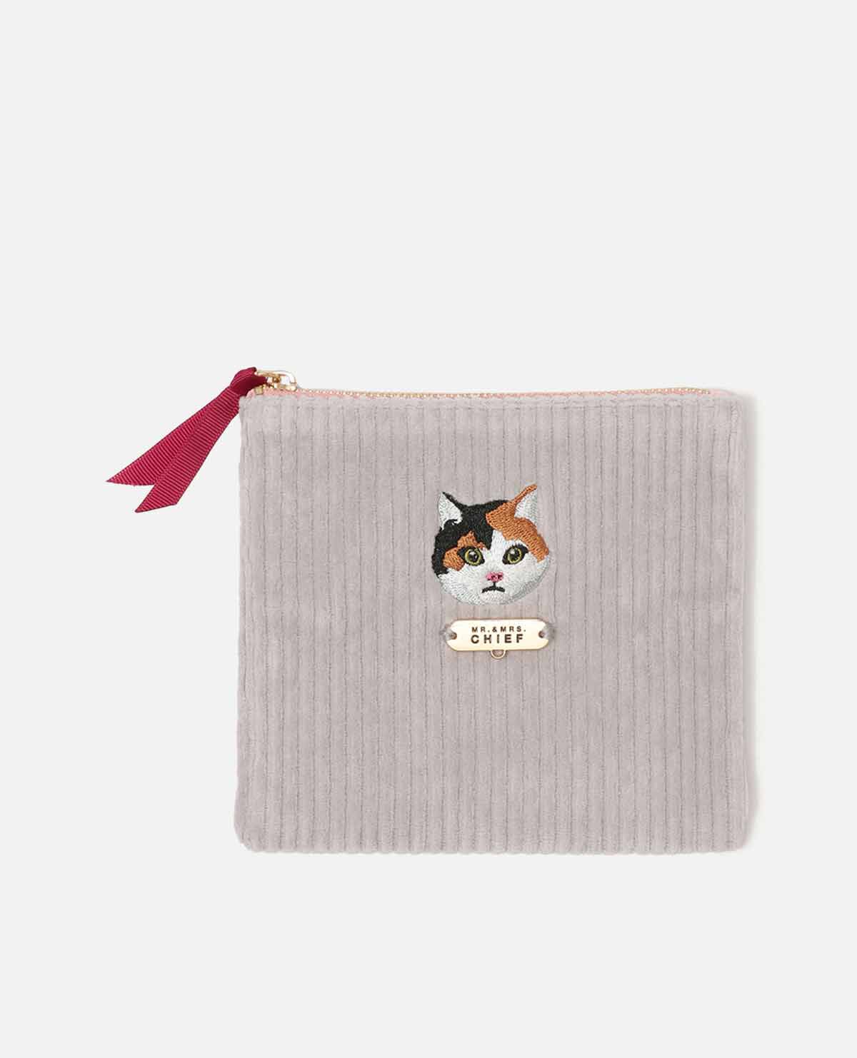 ポーチ ハンカチ セット 猫 ねこ ネコ 三毛猫｜ミスターアンドミセス