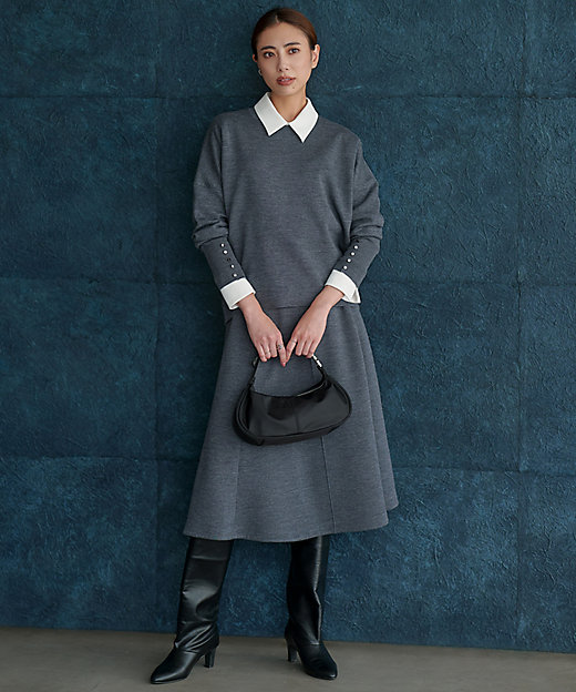 WEB限定カラーあり】マラボーテWジョーゼット ボウタイ付きシャツ