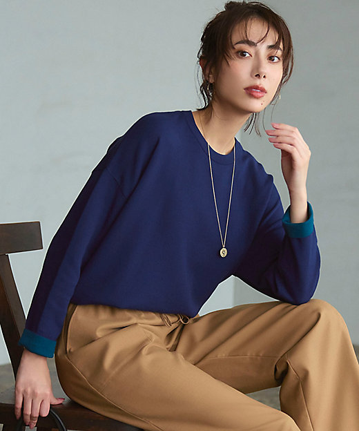 洗える】ダブルフェイス プルオーバー ニット（KRWWGW0465