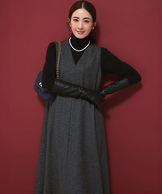 ラメミックスツイード Vネックワンピース（OPWSGW0517