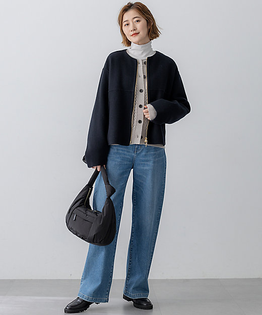 ウールライトリバー ノーカラー ショートコート（SCWOGW0408