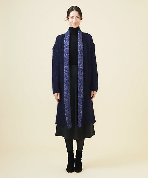 WINTER BLUE】モヘヤラメロングカーディガン | Sybilla