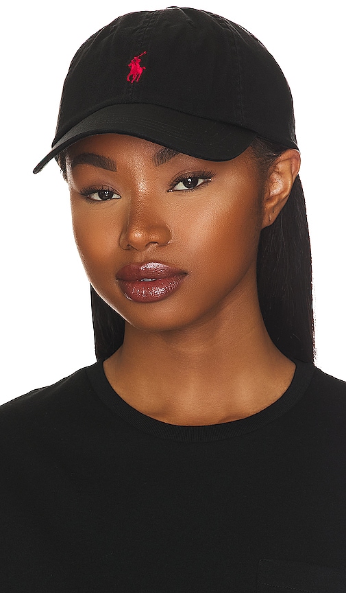 Polo Ralph Lauren Chino Cap in Black & Red in RL Black & RL 2000