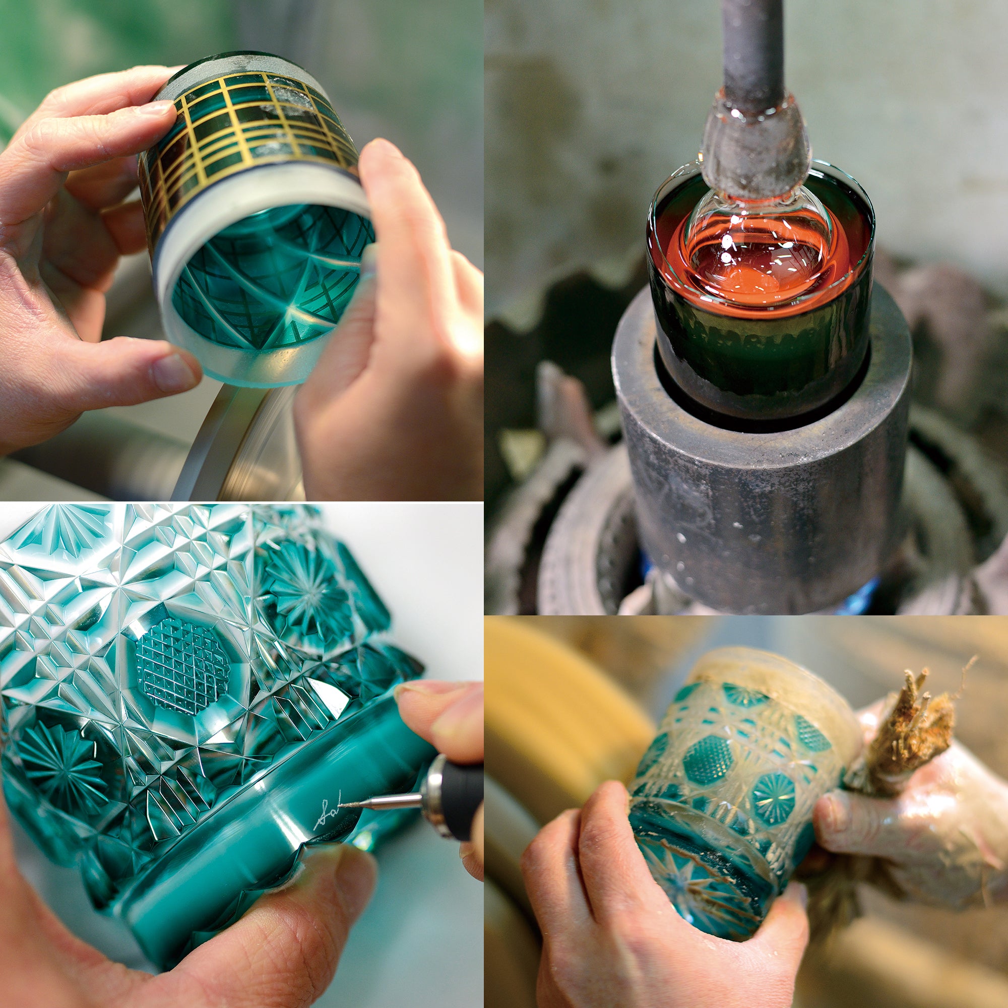 薩摩切子 ロックグラス | オールド | 藍 | 薩摩びーどろ工芸