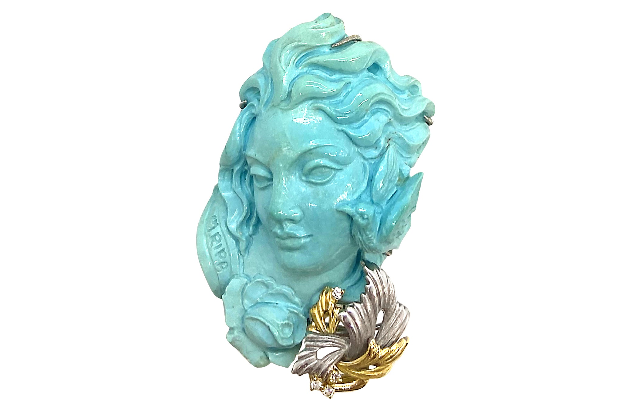 Marcello Ripa【マルシェロ リパ】 K18WG/YG/K14WGトルコ石 ダイヤペン