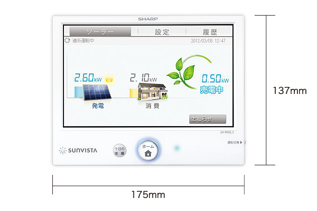 仕様/寸法 | JH-RWL3A | 住宅用太陽光発電システム：シャープ