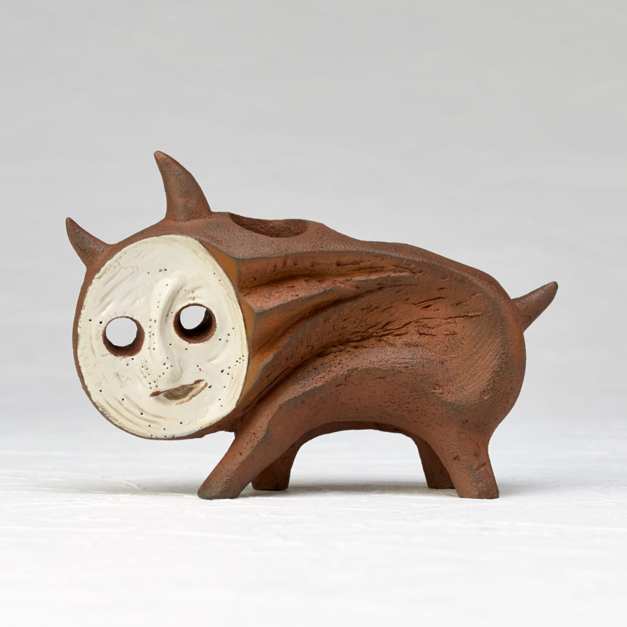 ポリストーン製塗装済完成品 犬の植木鉢｜岡本太郎｜海洋堂