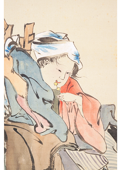 河鍋暁斎 墨堤観桜図 | 古美術瀬戸