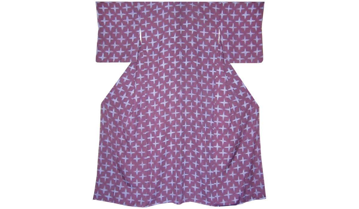 小紋 ロウケツ染め 腰原きもの工房 十字絣