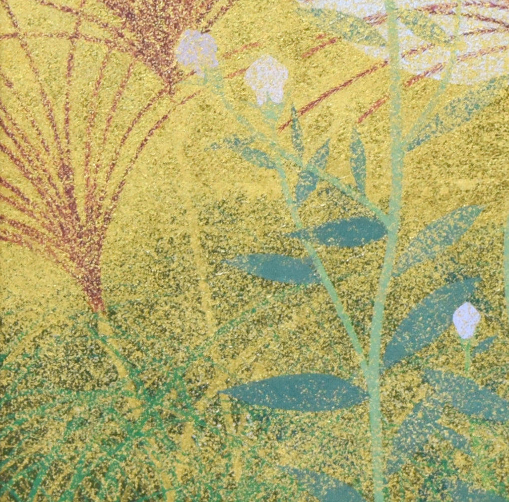 渡辺章雄「秋草」日本画・S4号 絵画買取・販売の小竹美術