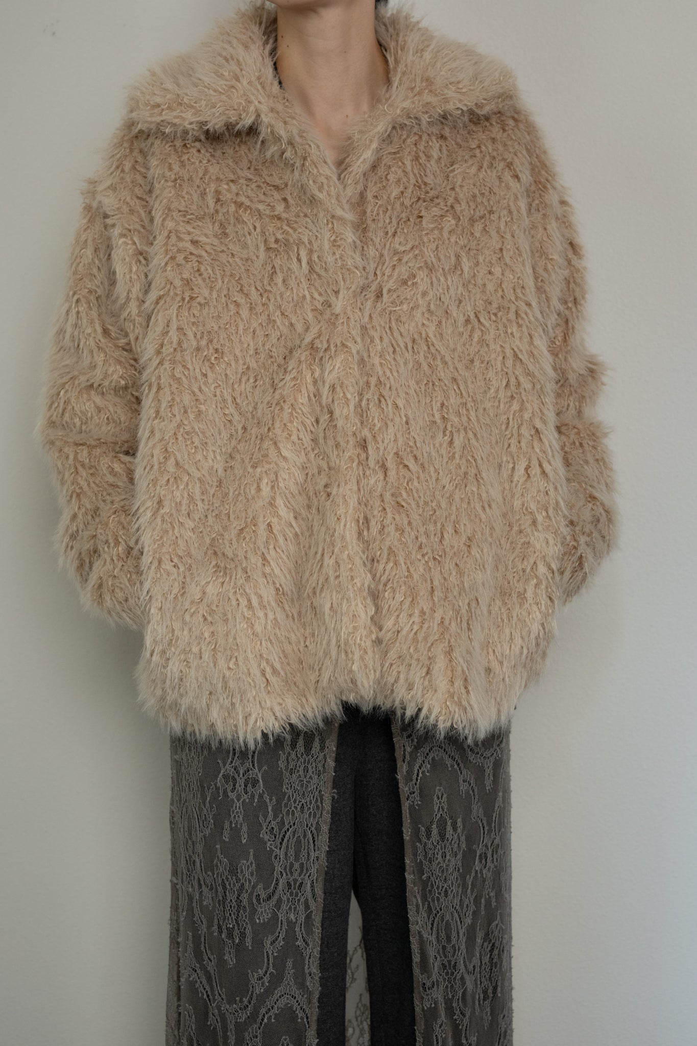 Eco Fur Snap Front Jacket (ls54536J)