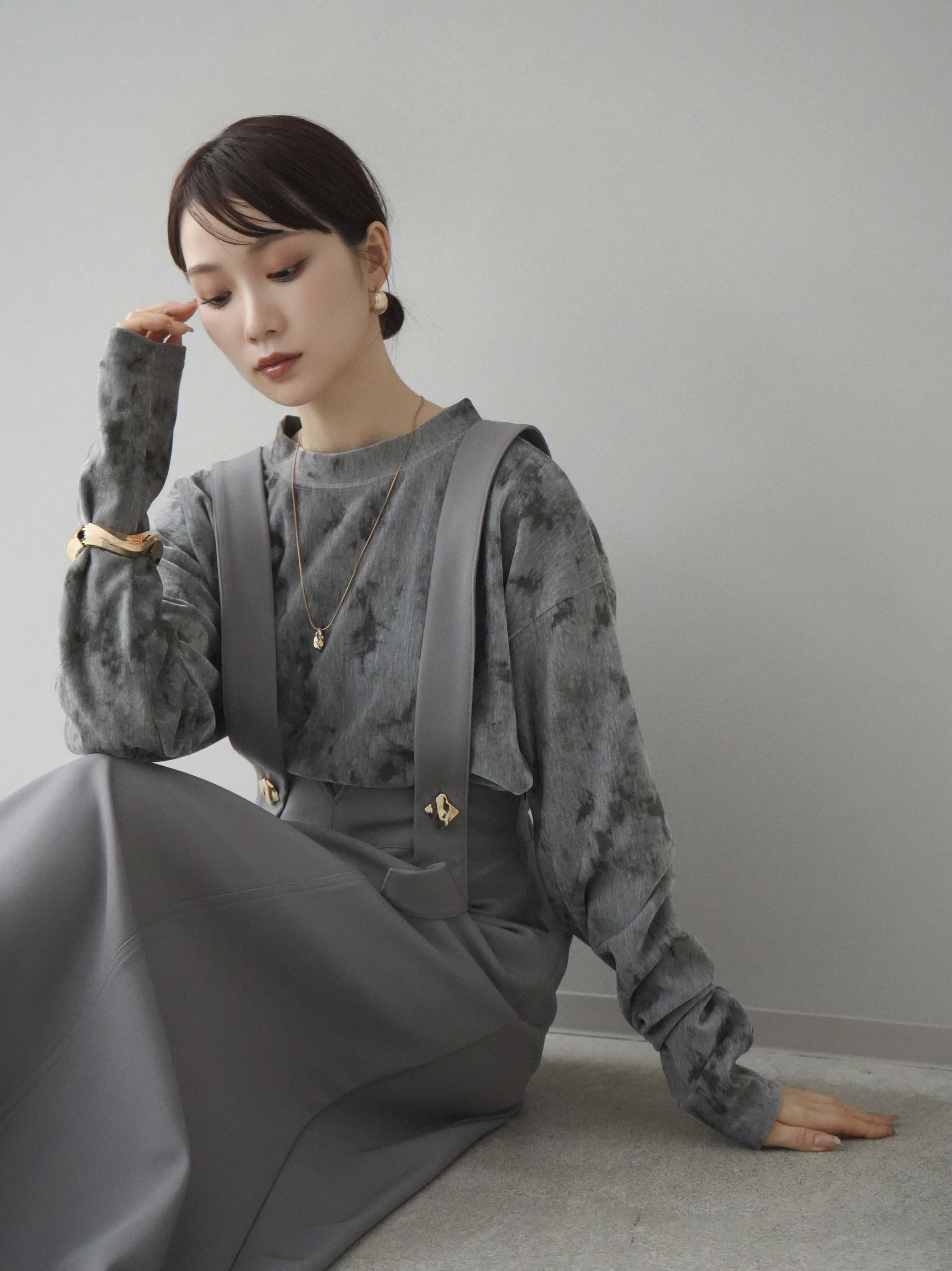 予約]ゴールドモチーフフレアジャンパースカート/グレー – Lumier