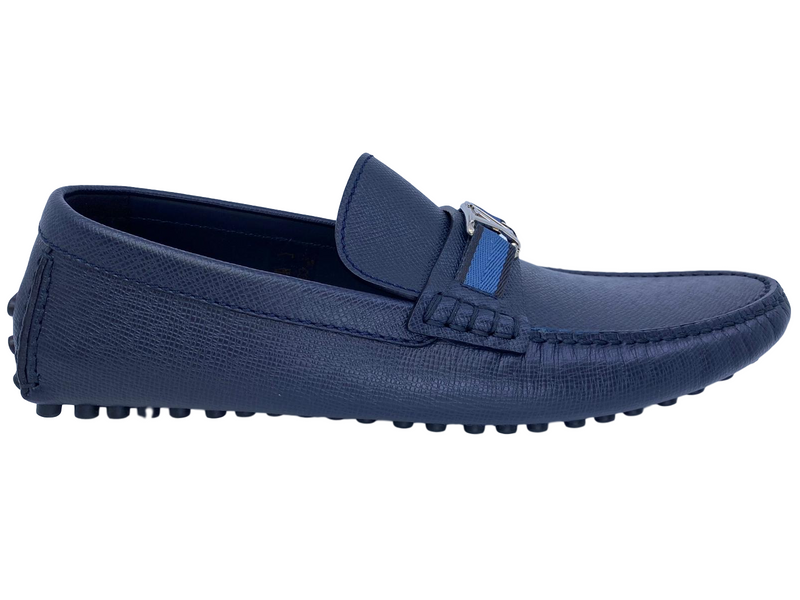 Louis Vuitton Men's Navy Leather Hockenheim Loafer – Luxuria & Co.