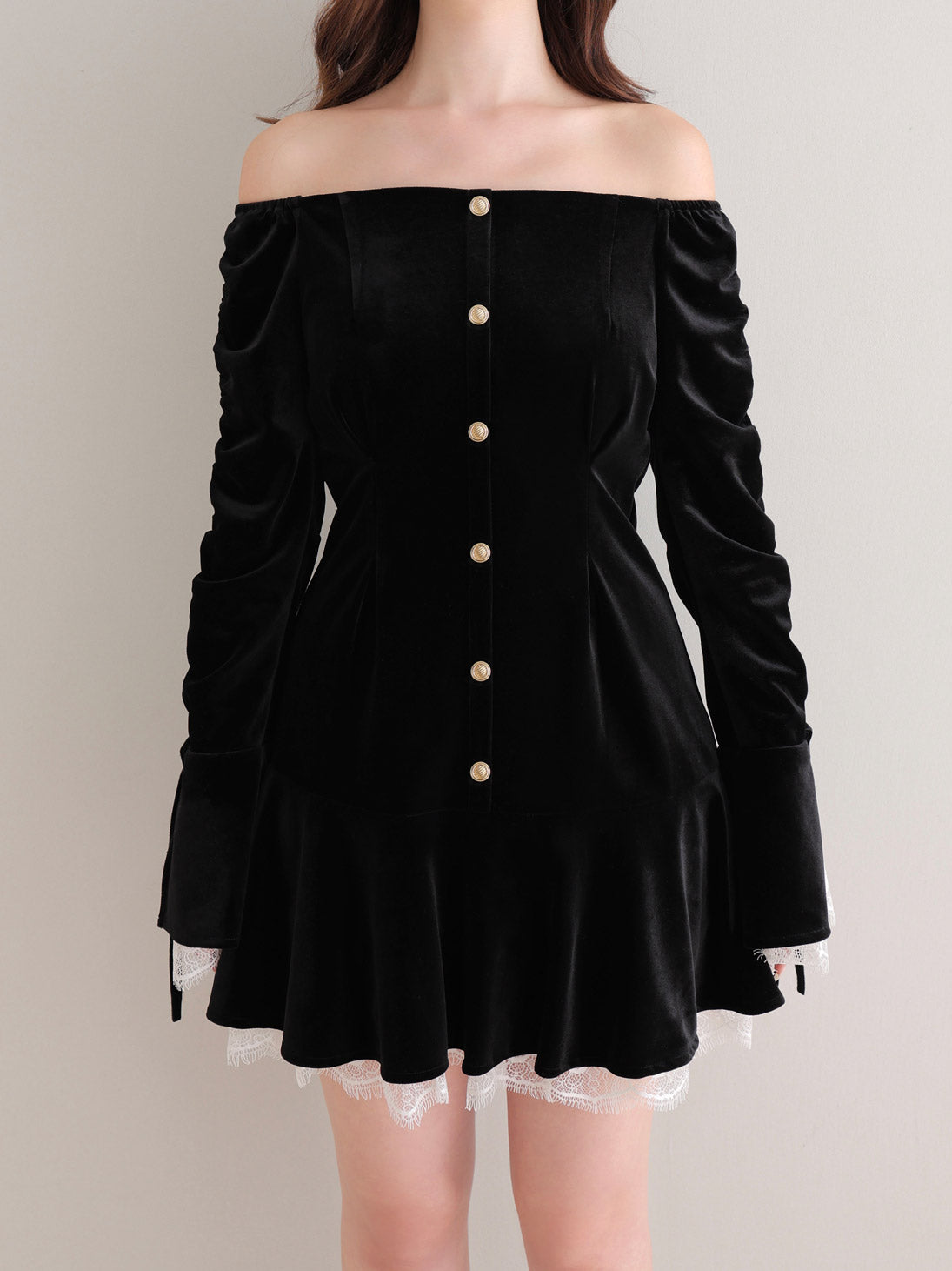 Classical velvet mini onepiece(eme10610) – M me eme