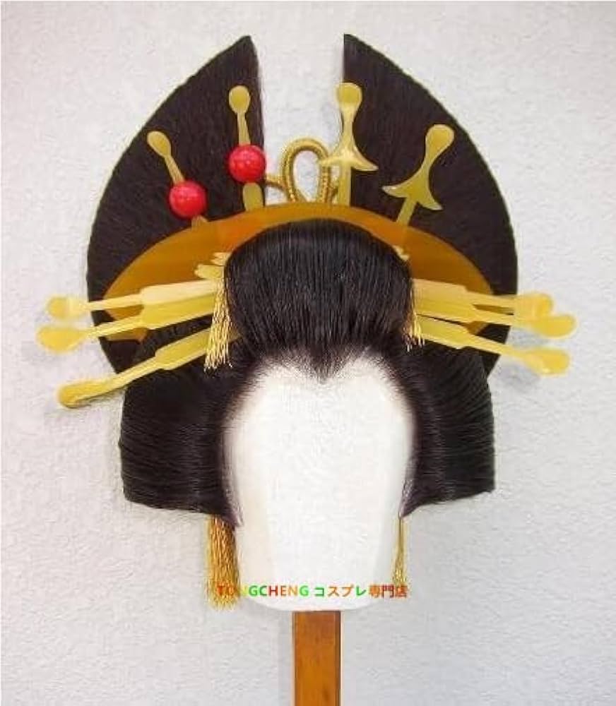 Amazon.co.jp: 日本髪 花魁(おいらん)かつら ・ 立兵庫(たてひょうご