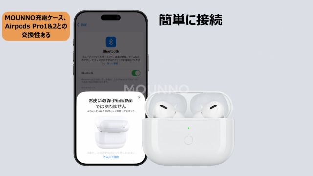 Amazon | Mounno USB-C充電ケース、Airpods Proとの互換性あり、タイプ