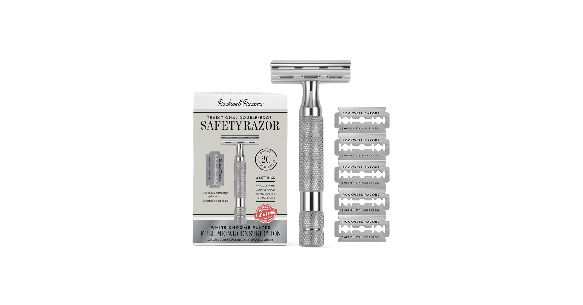 Amazon.com: ROCKWELL RAZORS 2C White Chrome Double Edge Safety
