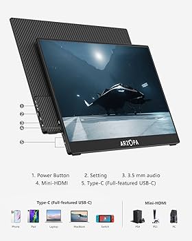 Amazon.co.jp: モバイルモニター 144Hz ARZOPA 15.6インチ 1ms