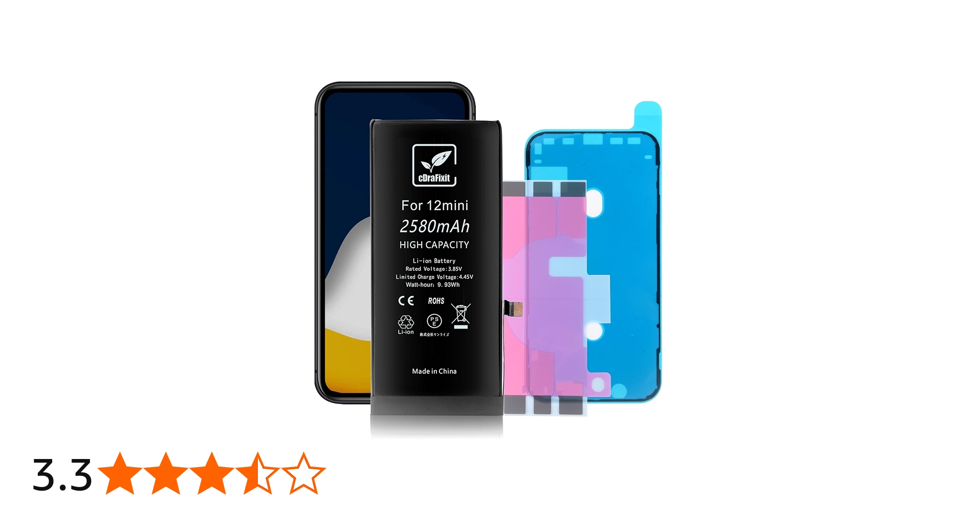 Amazon | cDraFixit For iPhone 12mini バッテリー 修理 交換用 大容量