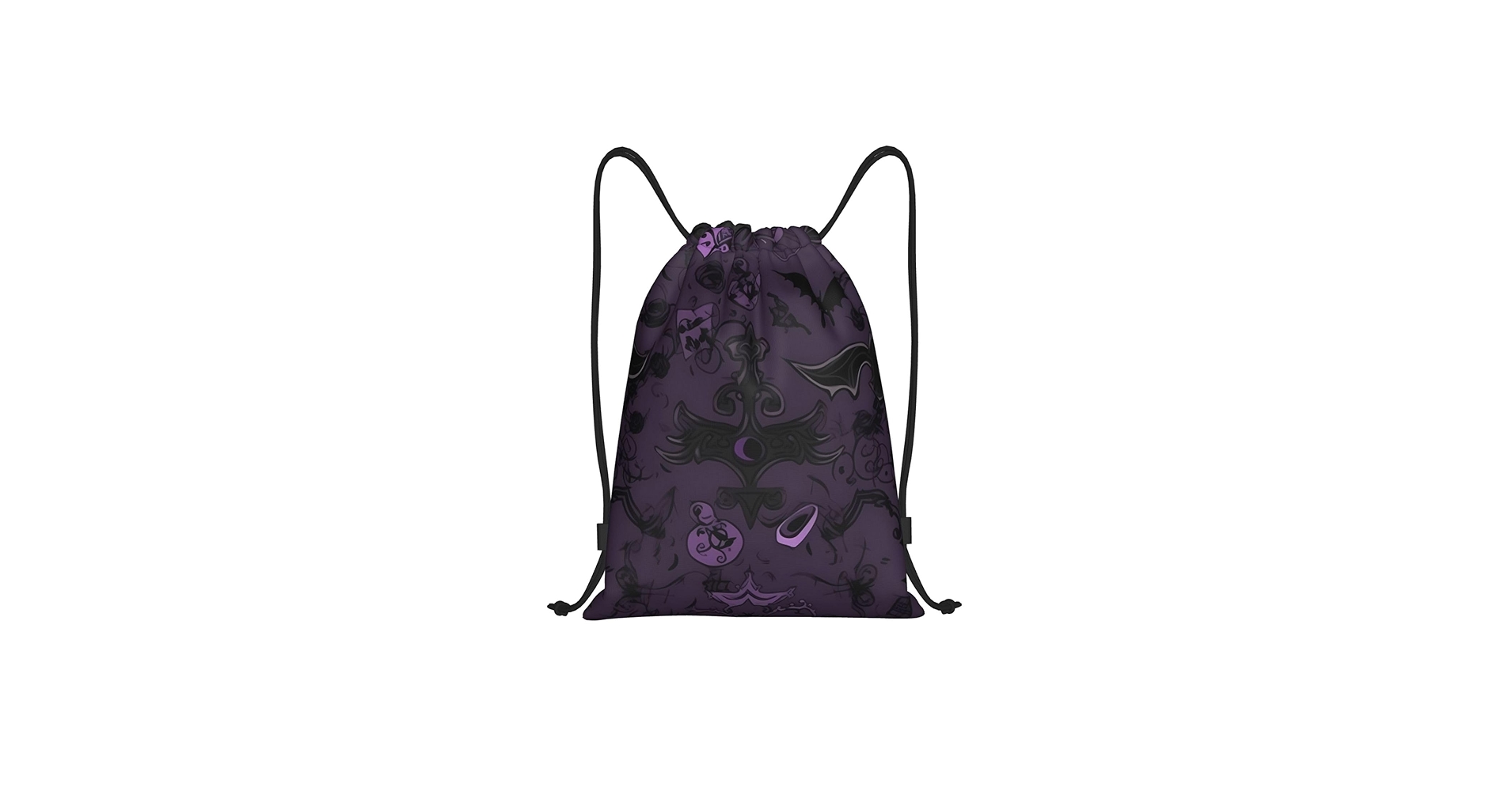 Amazon.com | OUSIKA Purple Black Goth Spooky Drawstring Backpack