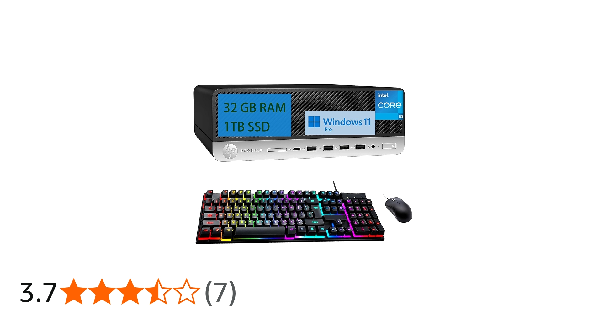 HP ProDesk 600 G5 SFF Business Desktop PC, Core i5-9500 3.0GHz