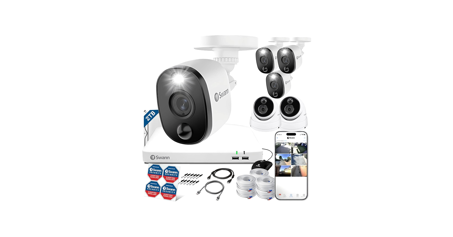 Amazon.co.jp: Swann セキュリティカメラ 8ch 4K(800万画素) DVR