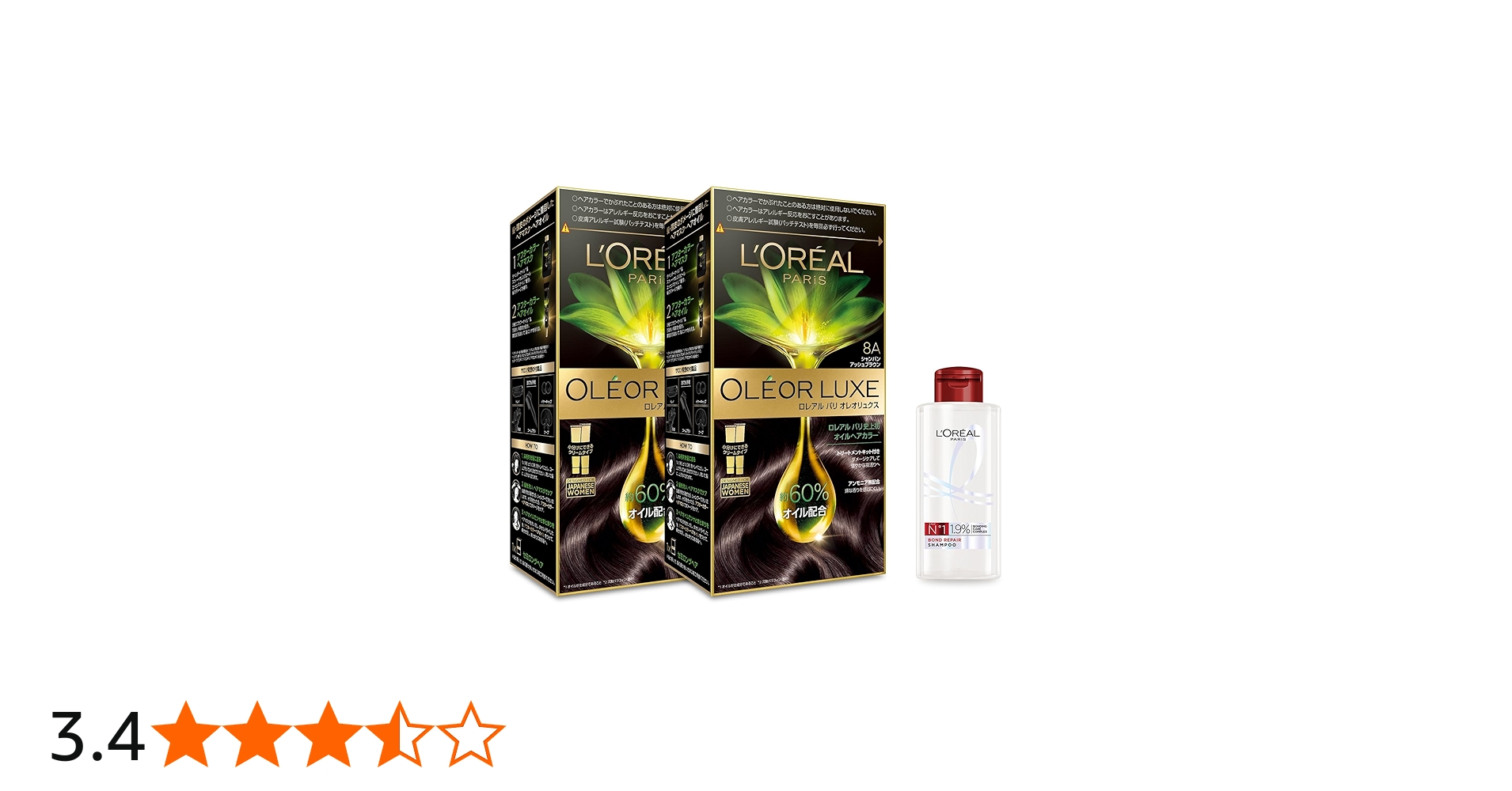 Amazon | L'Oreal Paris(ロレアルパリ) ヘアカラー オレオリュクス 8A