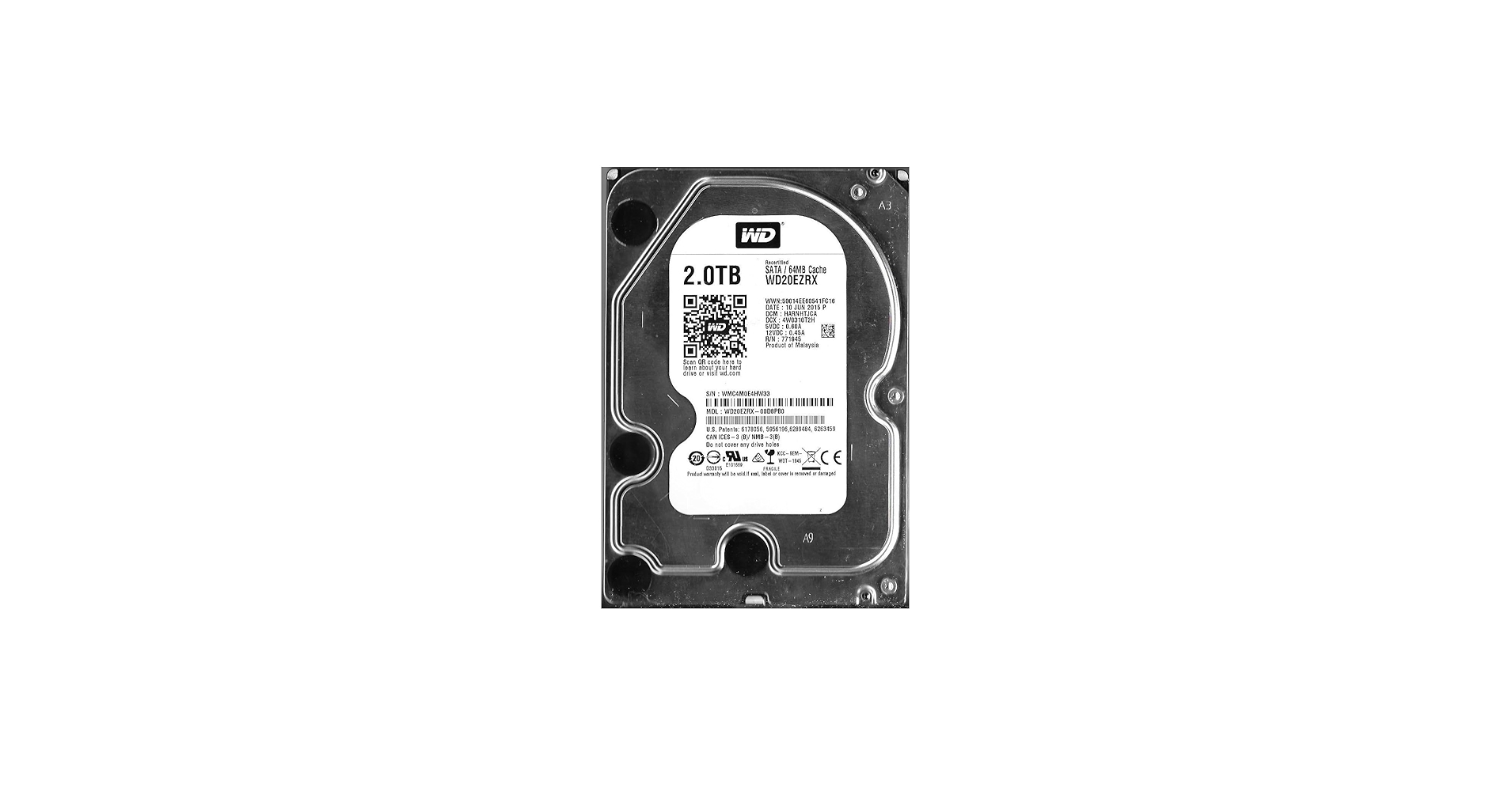 Amazon.com: WD20EZRX Western Digital 2TB 5400RPM SATA 6.0 Gbps 3.5