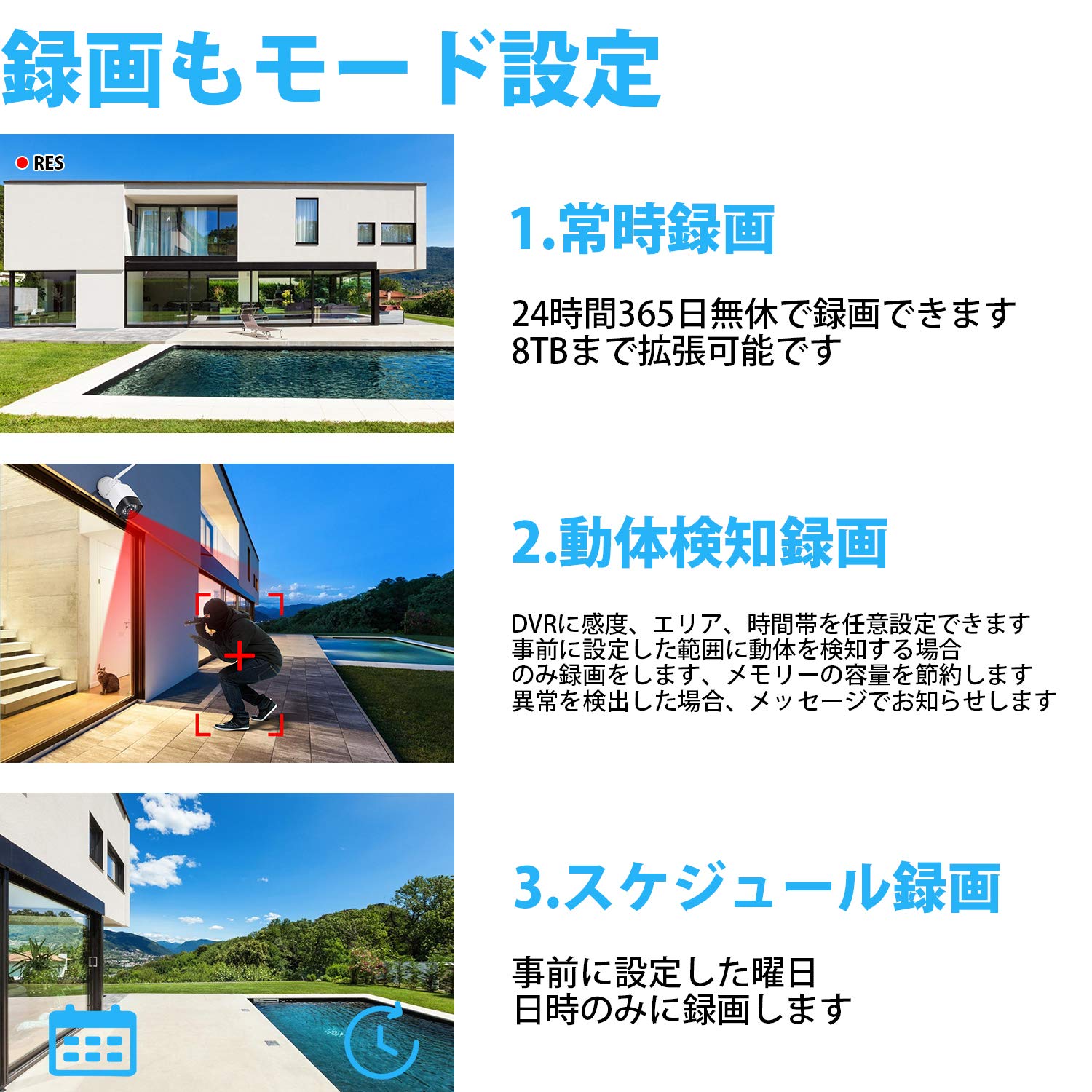 Amazon.co.jp: A-ZONE 防犯カメラ ワイヤレス 無線 300万画素 4台 8ch