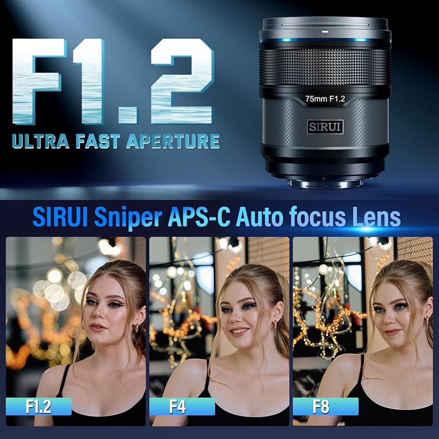 Amazon.com : SIRUI Sniper 75mm Autofocus Lens, F1.2 Telephoto APS