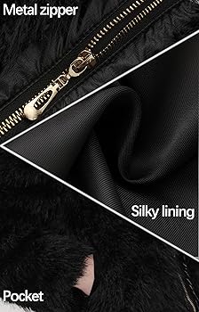 F·Y·YIYI Women's Short Faux Fur Jacket With Big Lapel Collar