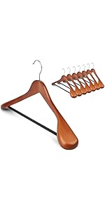 Amazon.com: Coat Hanger 8-Pack, MEQUTION Wood Hangers Trouser