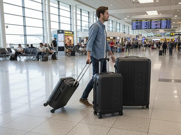 Amazon.com: IZOD Zane 3 Piece Expandable Hardside Luggage Set