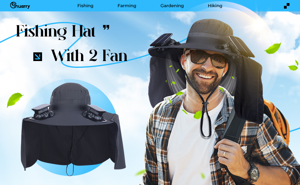 Amazon.com: Chuarry Wide Brim Sun Hat with 2 Fan Outdoor Solar