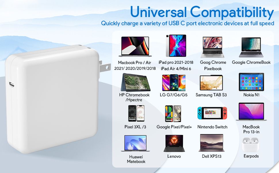 USB C Power Adapter Charger For MacBook Pro 13