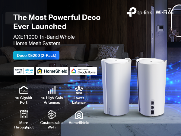Amazon.com: TP-Link Deco XE200 Mesh WiFi AXE11000 Tri-Band WiFi 6E
