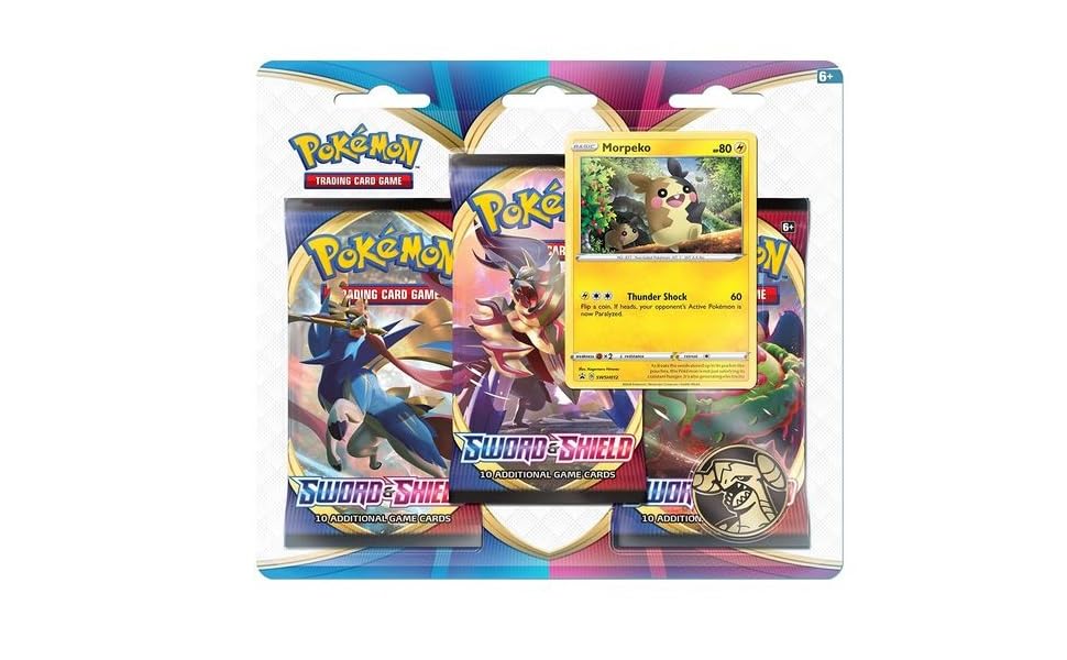Amazon.com: Pokémon TCG: Sword & Shield 3 Booster Blister Pack