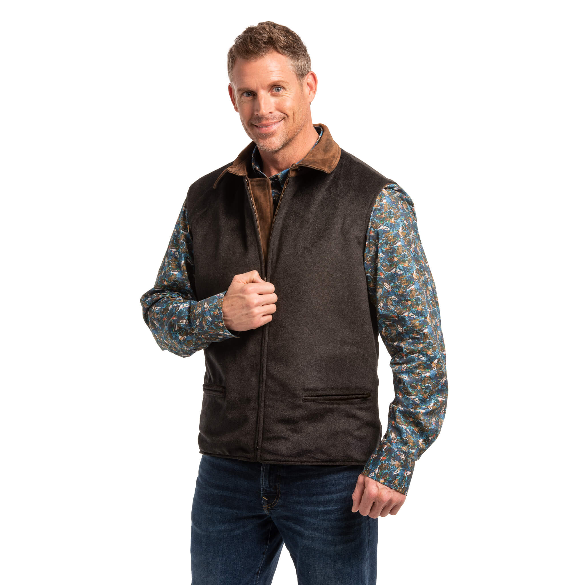 Memphis Goat Nubuck & Wool Lightweight Reversible Vest - Madison