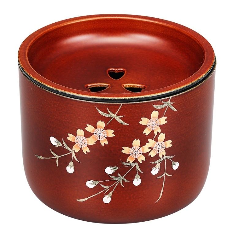 会津漆器 茶器 栃塗り 茶こぼし 手描き桜 | 食器 | 伝統工芸品・和風