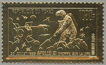 チャド 1969年金箔切手 アポロ11号月面着陸 - 趣味の切手専門店