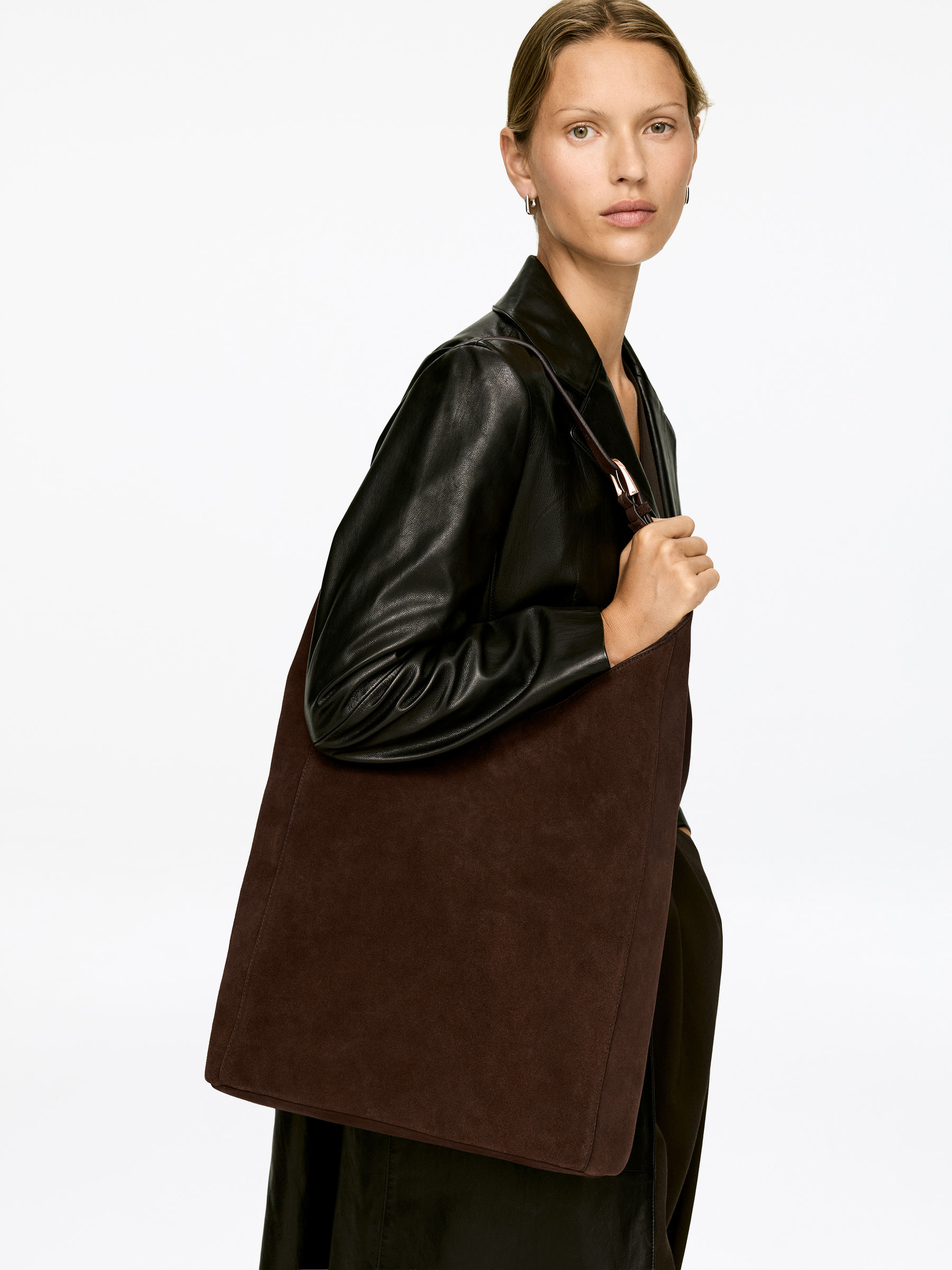 Suede Tote Bag – Brown – Women – ARKET WW