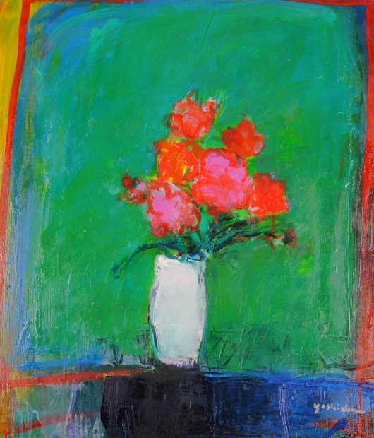 油絵の絵画で吉岡耕二が描いた花の絵の油絵を購入