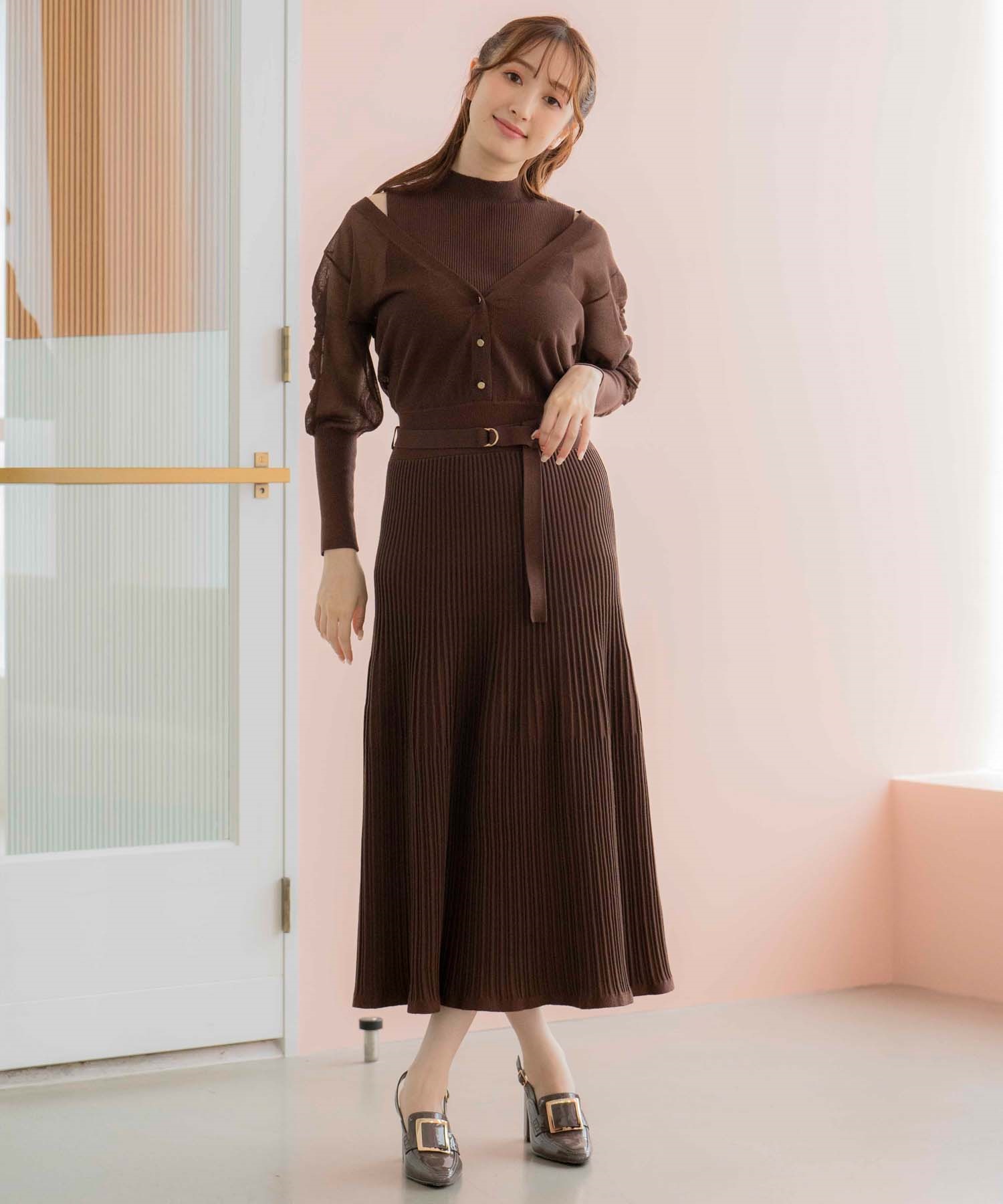 SSサイズあり】シアードッキングワンピース | ニットワンピース